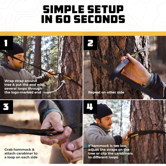 NWOT Wise Owl Outfitters Portable One Person Hammock - Picture 6 of 8